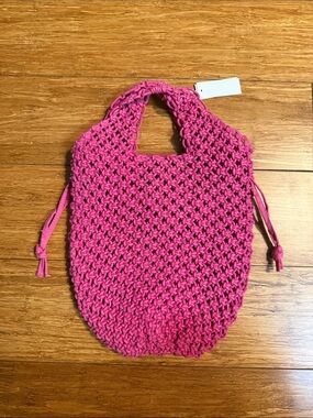 COS Hot Pink Straw Mini Crochet Bag